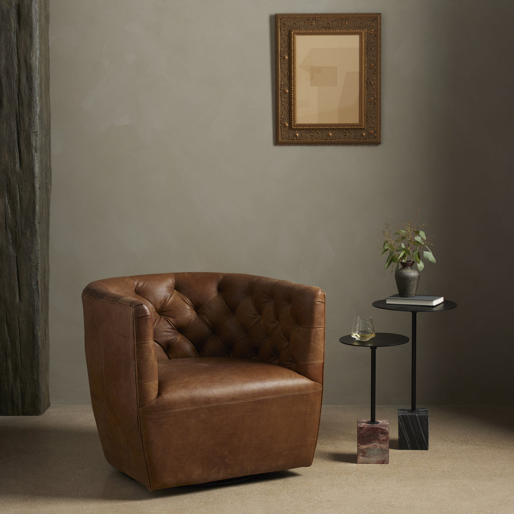 Hanover Swivel Chair In Heirloom Sienna