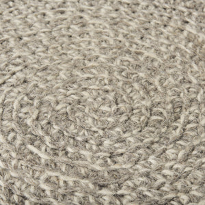 Bina  24.0L x 24.0W x 14.0H Light Gray 4 Legged Wool Stool