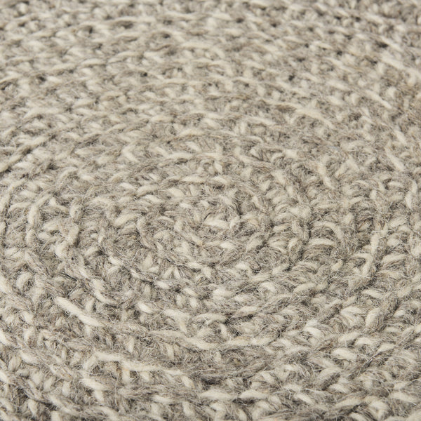 Bina  24.0L x 24.0W x 14.0H Light Gray 4 Legged Wool Stool