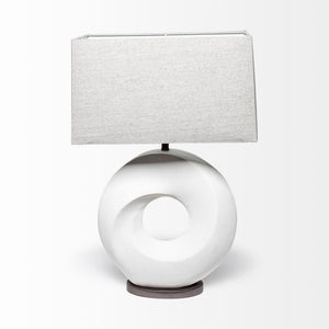 Celtica (26.8"H) White Resin Ring-Shaped Base Table Lamp