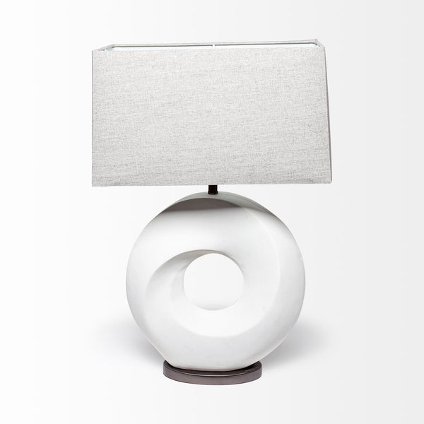 Celtica (26.8"H) White Resin Ring-Shaped Base Table Lamp