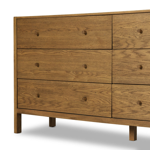 Meadow 6 Drawer Dresser In Tawny Oak
