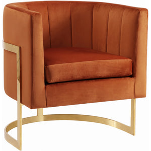 Dallas Accent Chair In Cognac Velvet