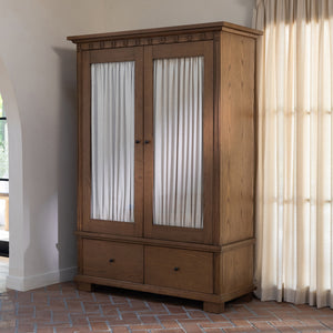 Moe's Lillian Tall Cabinet Brown with Glass Doors