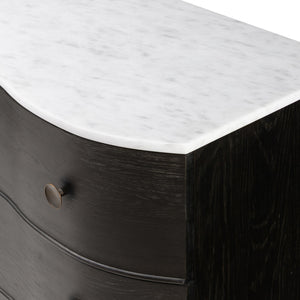 Tiago Marble Chest - Distressed Black