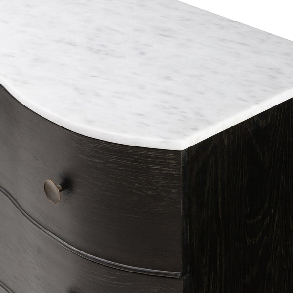 Tiago Marble Chest - Distressed Black