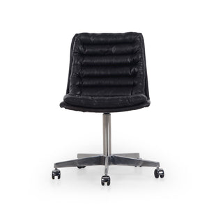 Malibu Desk Chair -Rider Black Leather
