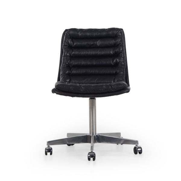 Malibu Desk Chair -Rider Black Leather