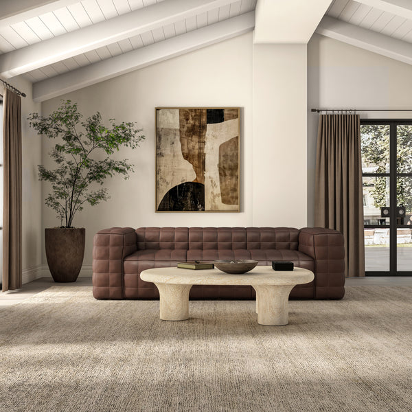 Moe's Callan Sofa in Dark Brown Leather