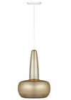 Clava Hardwired Pendant in Brass with White Cord