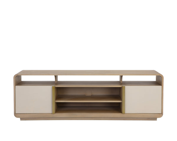 KAYDEN MEDIA CONSOLE AND CABINET - OYSTER SHAGREEN