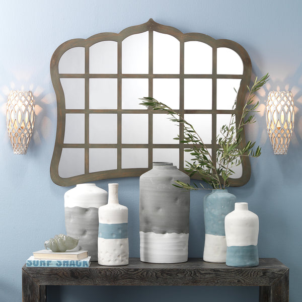 Window Wood Wall Mirror