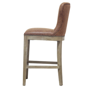 Dorsey Counter Stool Drift Wood Legs In Nubuck Chocolate