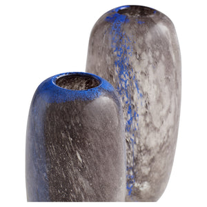 Small Bluesposion Vase in Black and Blue