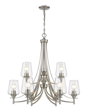 Joliet 9 Light Chandelier in Brushed Nickel Finish