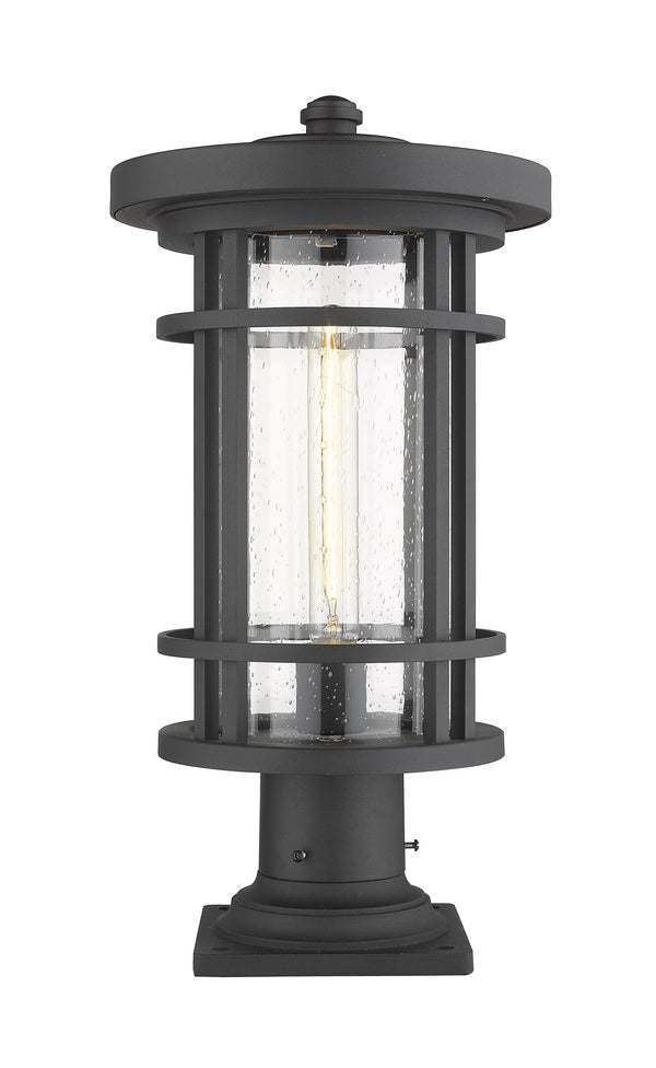 Jordan 1 Light Outdoor Pier Mounted Fixture in Black Finish