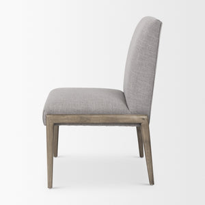Palisades Gray Upholstery w/ Solid Wood Armless Dining Chair