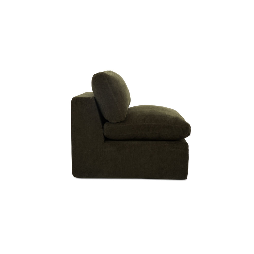 Moe's Cates Slipper Chair in Dark Green Foam