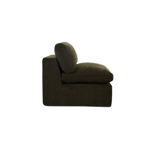Moe's Cates Slipper Chair in Dark Green Foam