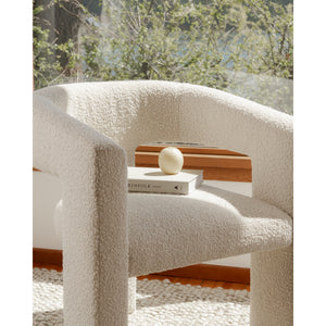 Moe's Elo Sculptural White Armchair