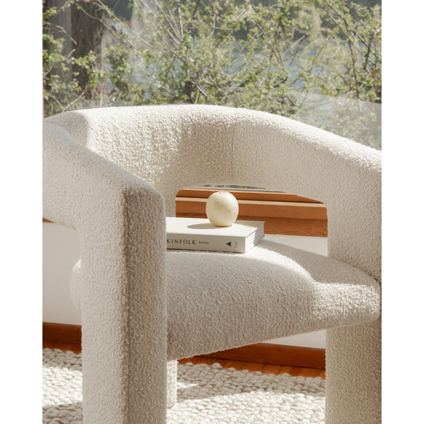Moe's Elo Sculptural White Armchair
