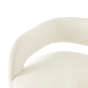 Lauryn Velvet Dining Side Chair, Dainty Cream