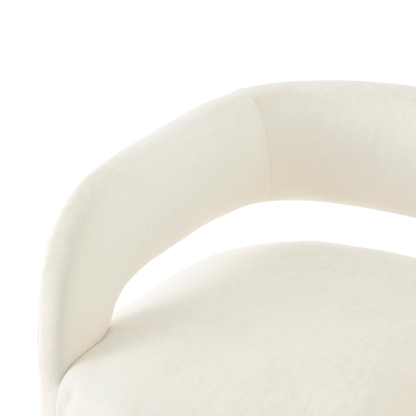 Lauryn Velvet Dining Side Chair, Dainty Cream