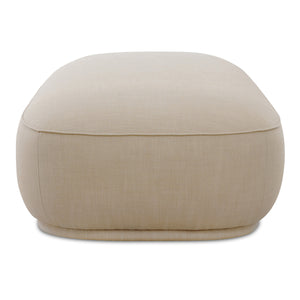 Marion Rectangular Ottoman in Beige with Recessed Base