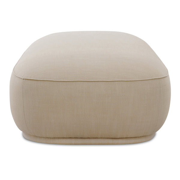 Marion Rectangular Ottoman in Beige with Recessed Base