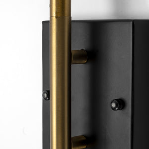 Tremont I 23"L x 5.25"W x 17.5"H Black/Gold Metal Conical Shade Wall Sconce