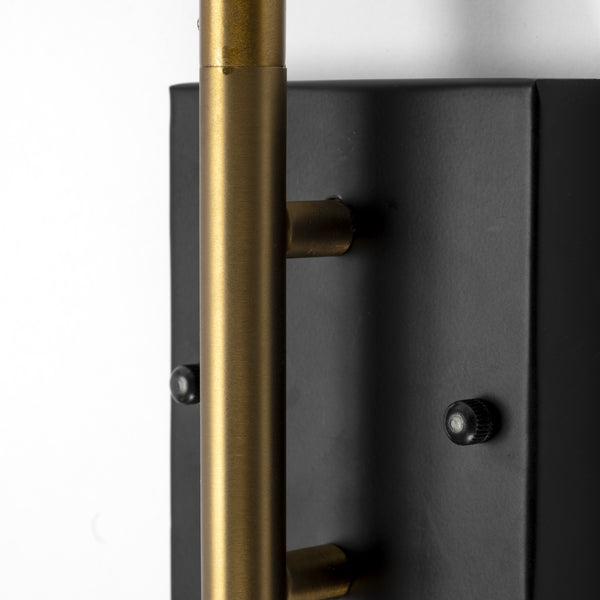 Tremont I 23"L x 5.25"W x 17.5"H Black/Gold Metal Conical Shade Wall Sconce