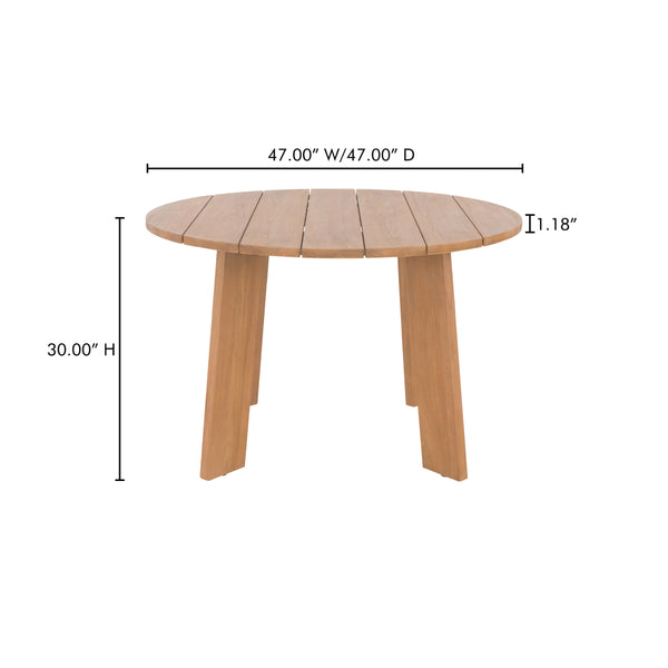 Moe's Delta Round Outdoor Dining Table Natural