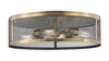 Meshsmith 4 Light Flush Mount in Natural Brass Finish
