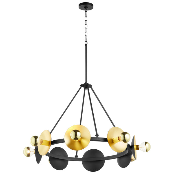 Artemis Chandelier in Noir and Gold Leaf