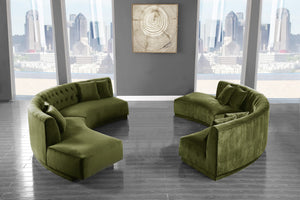 Michele 2pc. Sectional In Olive Velvet