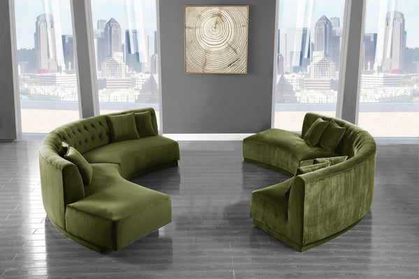 Michele 2pc. Sectional In Olive Velvet