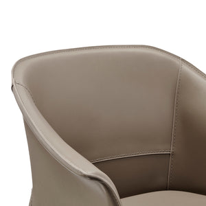 Callie Recycled Leather Dining Arm Chair, Light Mocha