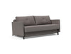 CUBED QUEEN SOFA BED in MIXED DANCE GREY FABRIC WITH Black Steel LEGS 521