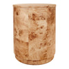 Arsenio Burl Wood Round Side/End Table, Natural Burl