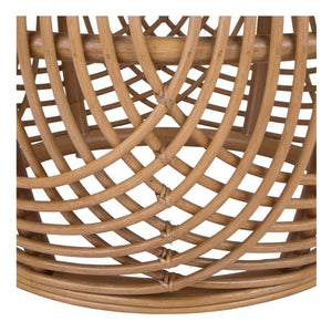Arlo Rattan Side/ End Table w/ Wood Top, Honey