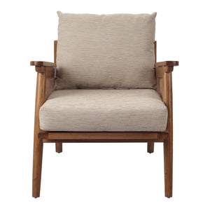 Teramo Rattan Accent Arm Chair In Mid Brown