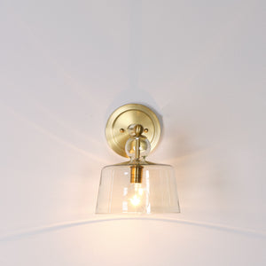 Hudson Glass Wall Sconce, Brass