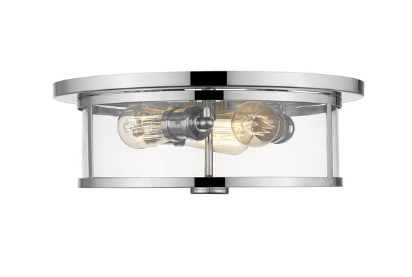Savannah 3 Light Flush Mount in Chrome Finish