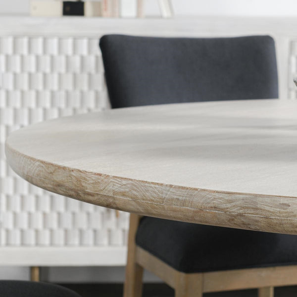 Hera Solid Wood Round Dining Table with Pedestal Base