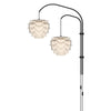 Aluvia Mini 2-Light Wall Lamp in Pearl with Black Wall Hanger