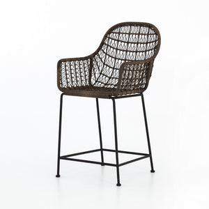 Bandera Outdoor Woven Counter Stool-Grey