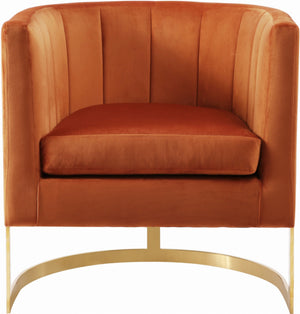 Dallas Accent Chair In Cognac Velvet