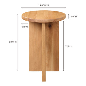 Moe's Grace Accent Table in Natural Oak