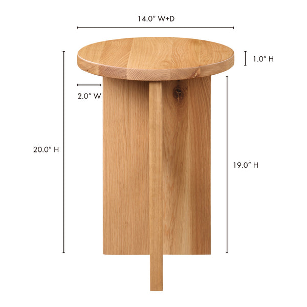 Moe's Grace Accent Table in Natural Oak