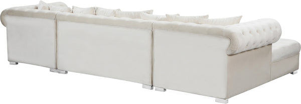 Holly 3pc. Sectional In Cream Velvet